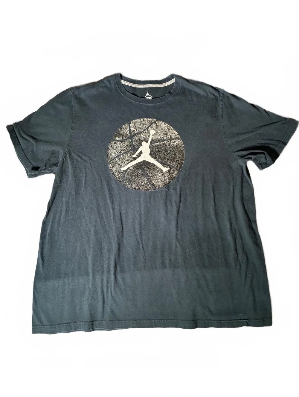 Nike Air Jordan Basketball Logo All Black XXL Shirt Tee Dri Fit